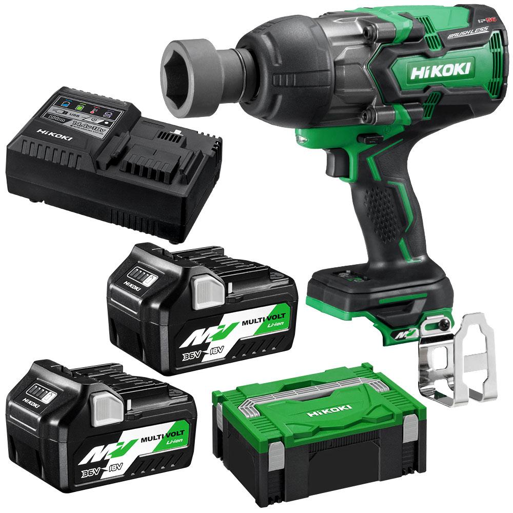 Hikoki 36V BRUSHLESS 1,800Nm High Torque 19mm (3/4") Impact Wrench Kit:-