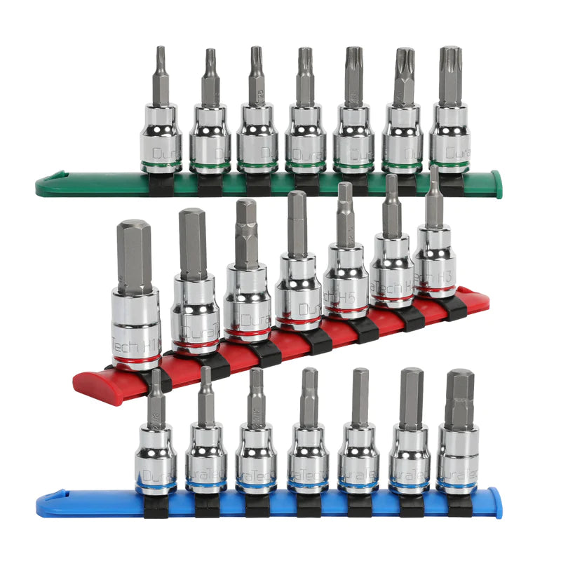 DURATECH 21-Piece Star & Hex Bit Socket Set