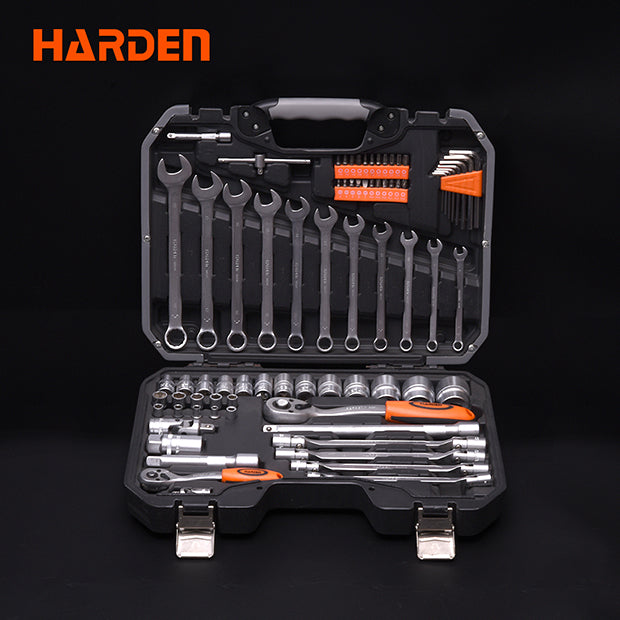 HARDEN 77PCE METRIC 1/2" & 1/4" DR SOCKET SET