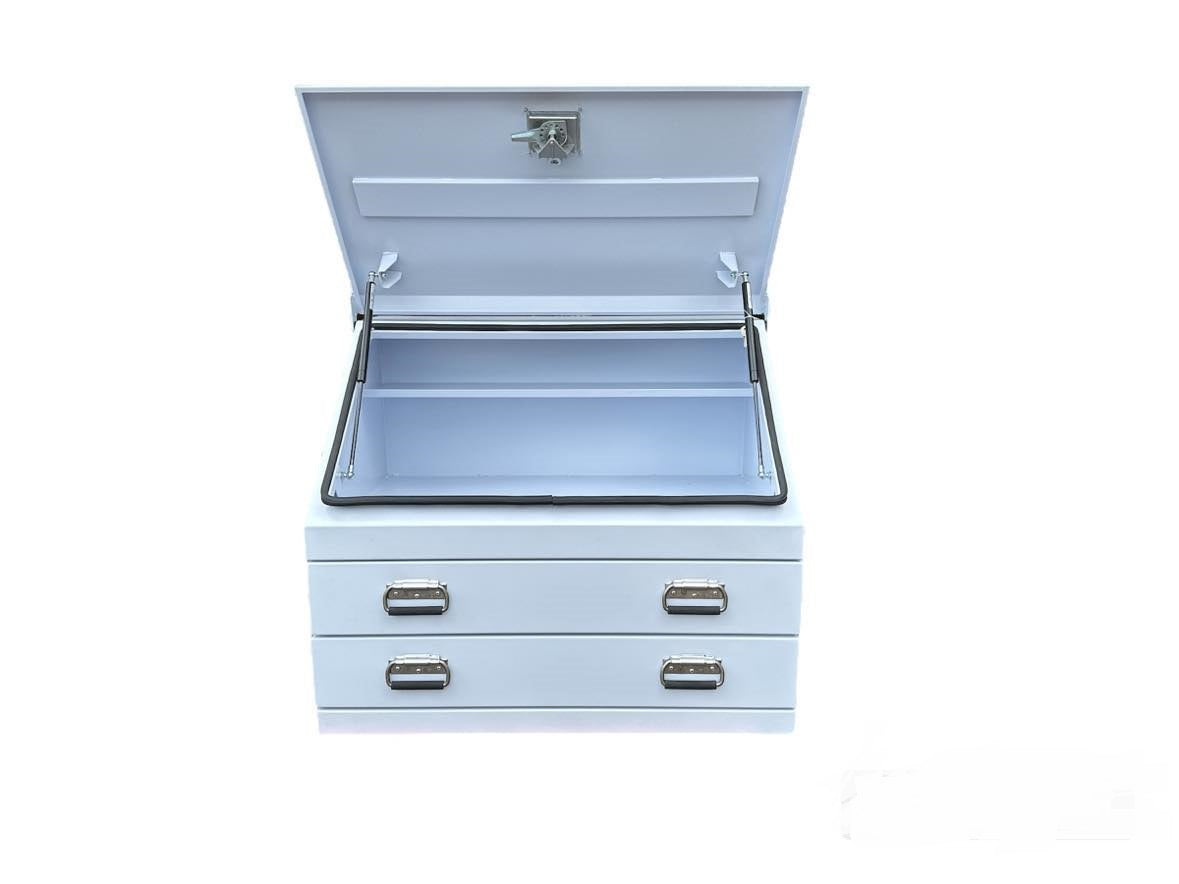 STAFFORD INDUSTRIAL 2 DRAWER 900MM WHITE ANGLED TOOL BOX