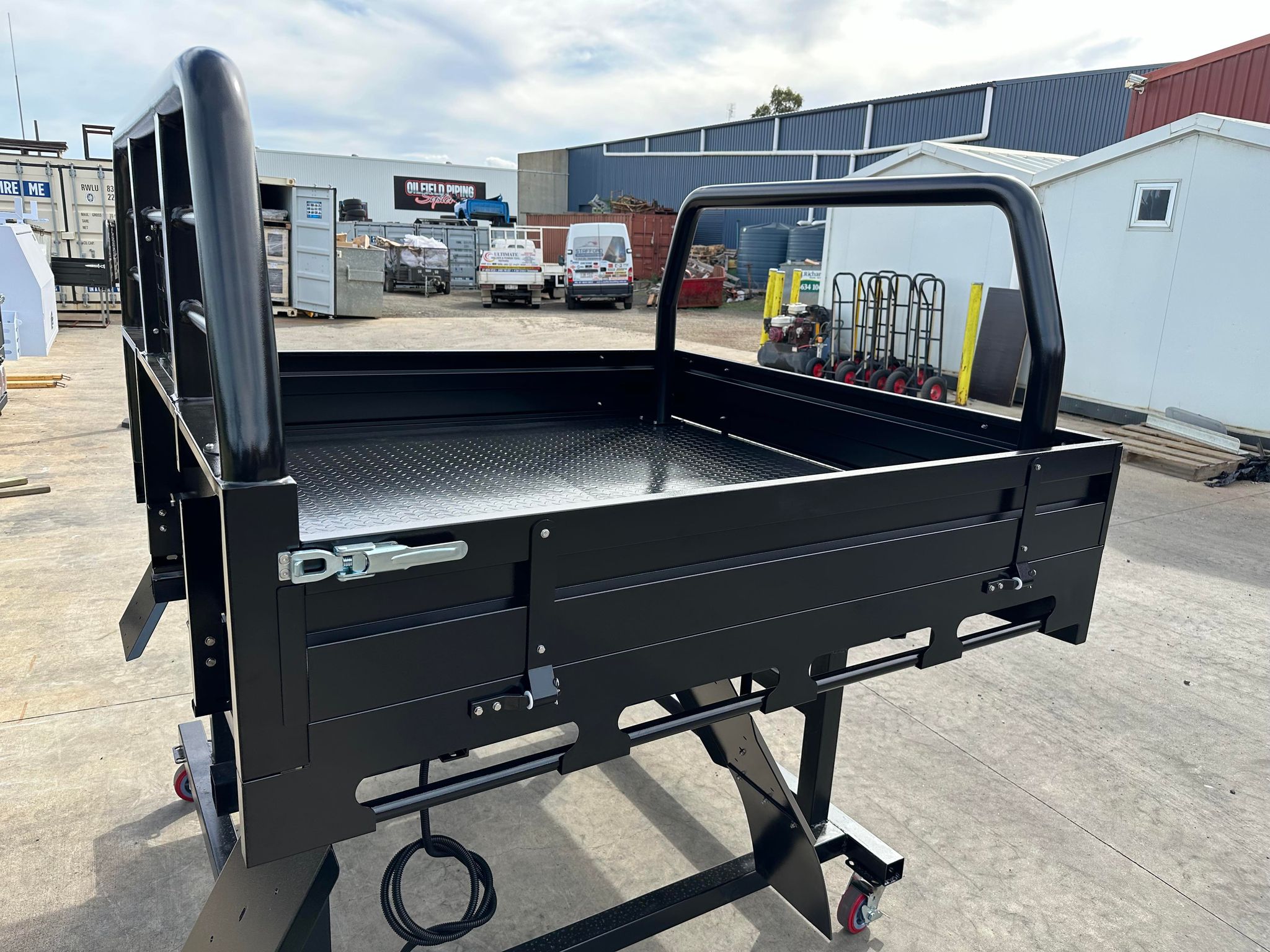 STAFFORD INDUSTRIAL GALVANISED STEEL POWDER COATED UTE TRAY 1883MM X 1840MM BLACK