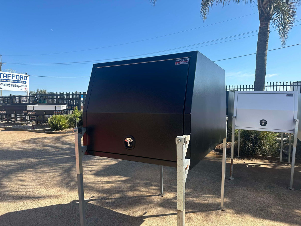 STAFFORD INDUSTRIAL UTE CANOPY 1200MM X 1780MM X 1000MM ALU BLACK 2 DOOR 3MM