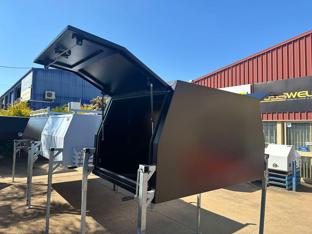 STAFFORD INDUSTRIAL UTE CANOPY 1200MM X 1780MM X 1000MM ALU BLACK 2 DOOR 3MM