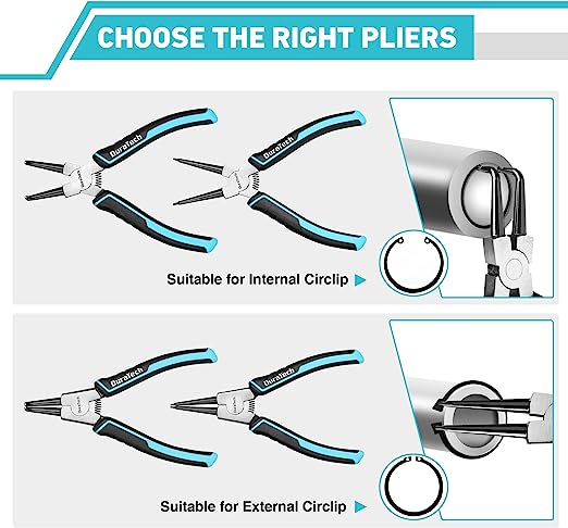 DURATECH 4PCE HEAVY DUTY CIRCLIP PLIER SET