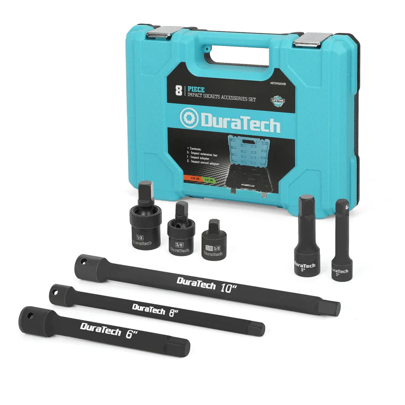 DURATECH 8-Piece 1/2" & 3/8" Impact Socket Accessories Set DTIMSA008