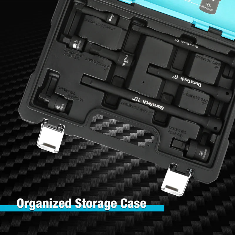 DURATECH 8-Piece 1/2" & 3/8" Impact Socket Accessories Set DTIMSA008