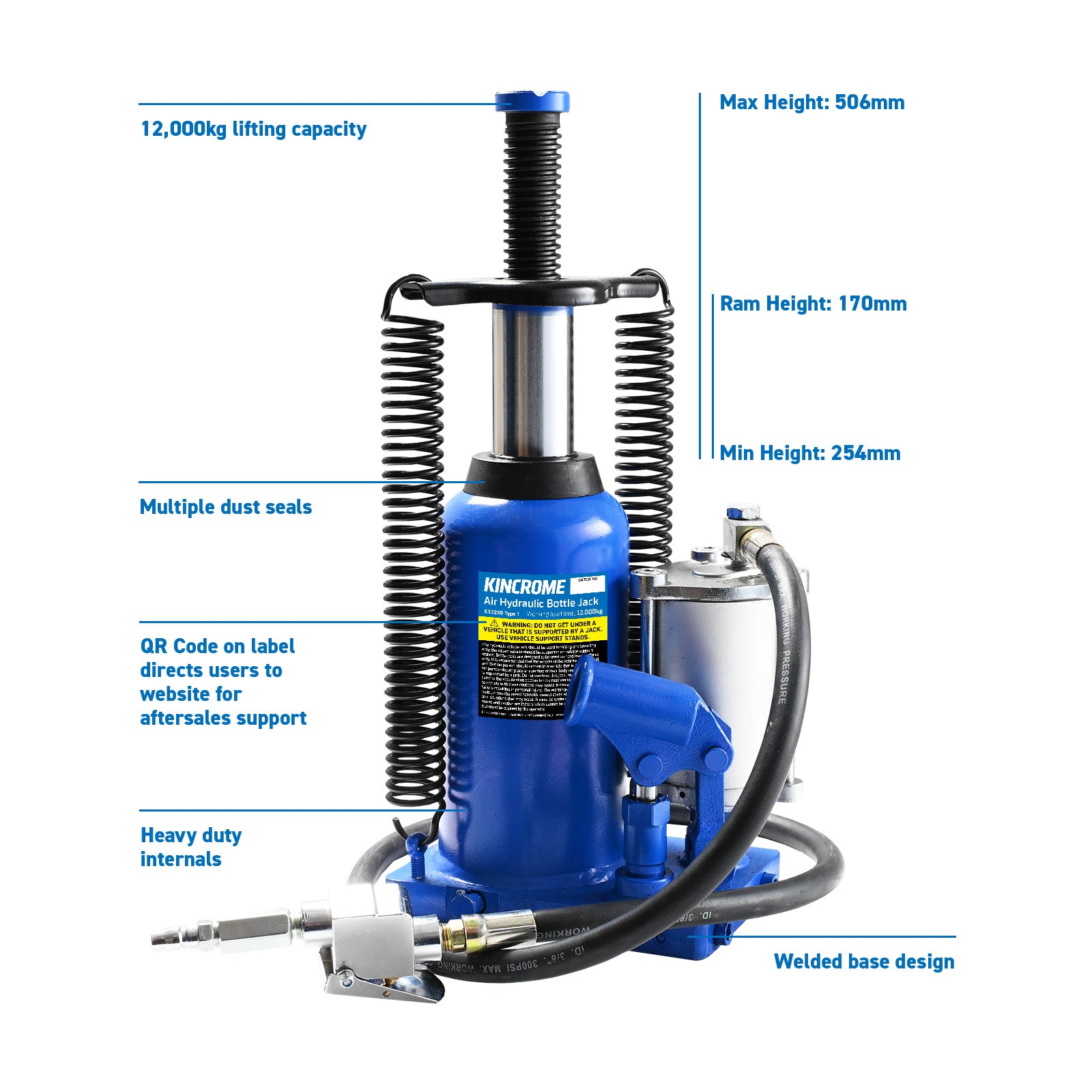 12T AIR/HYD BOTTLE JACK