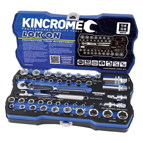 KINCROME-LOKON SET 1/4&3/8 44P-MET/IMP