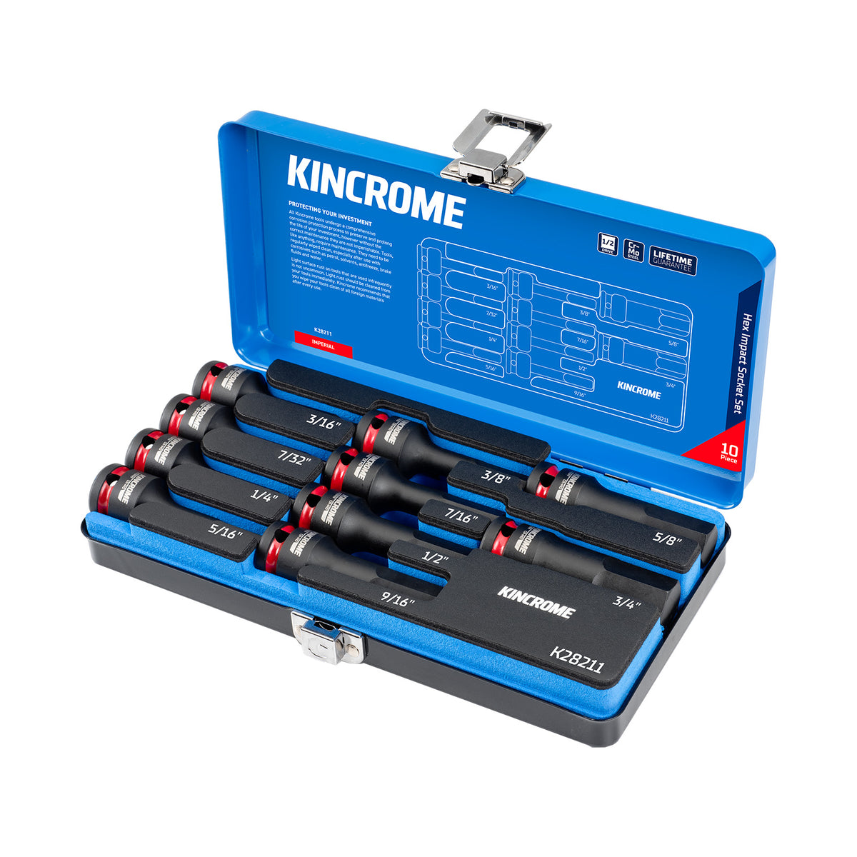 KINCROME-IMPACT HEX SKTSET 1/2 10P-IMP