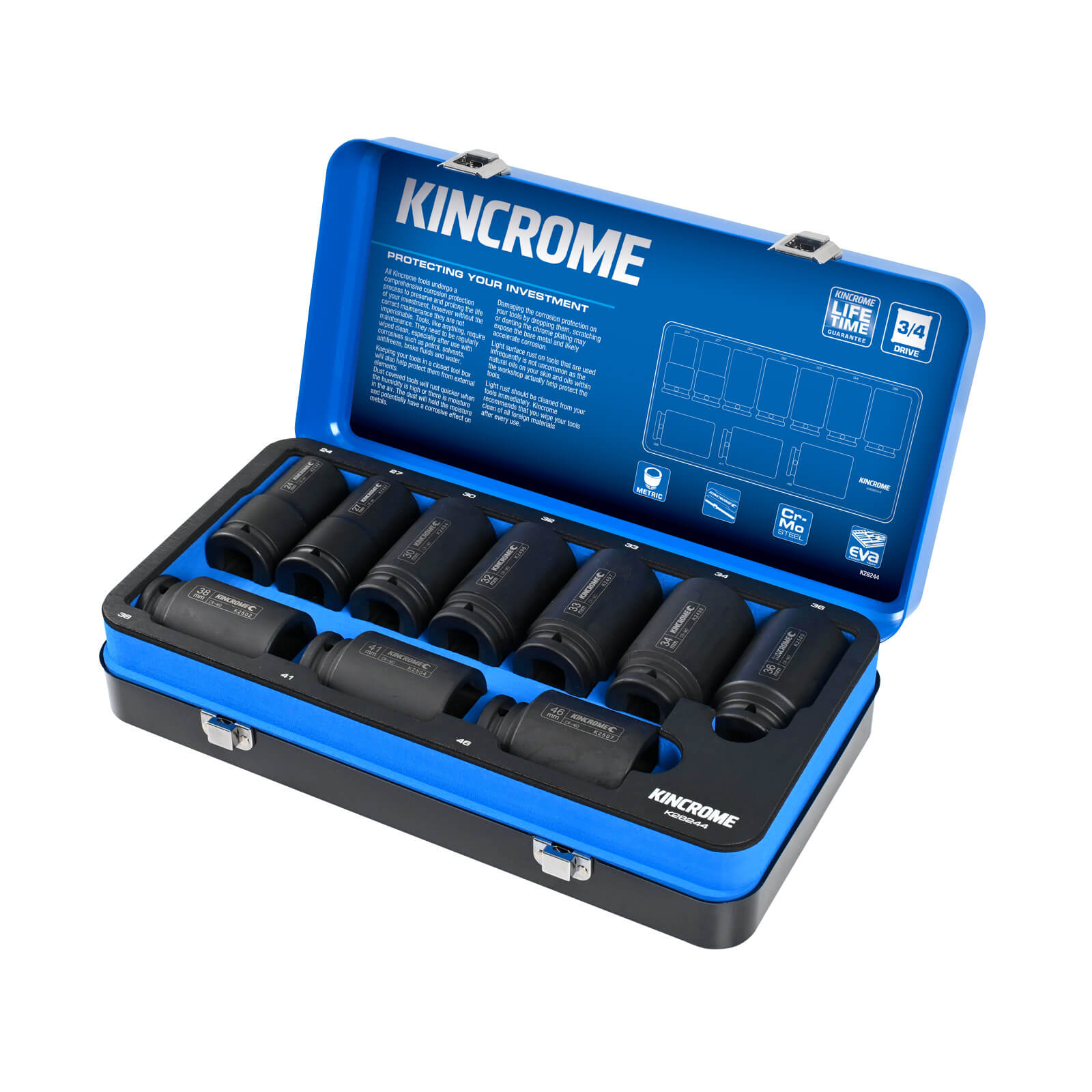 KINCROMEIMPACT DEEP SKTSET 3/4 10P MET