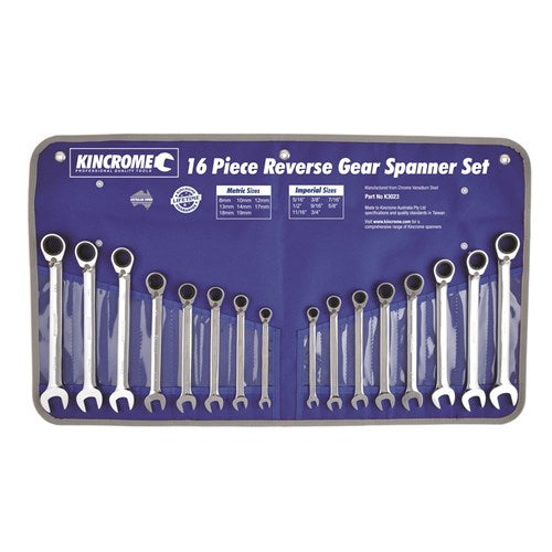 KINCROME-16P REV GEAR SPANNER-MET/IMP