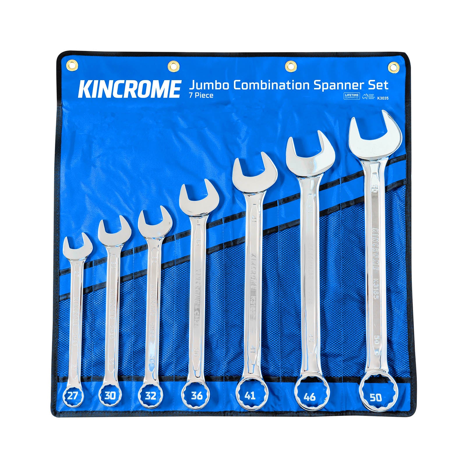 KINCROME7P JUMBO COMBO SPANNER SET MET