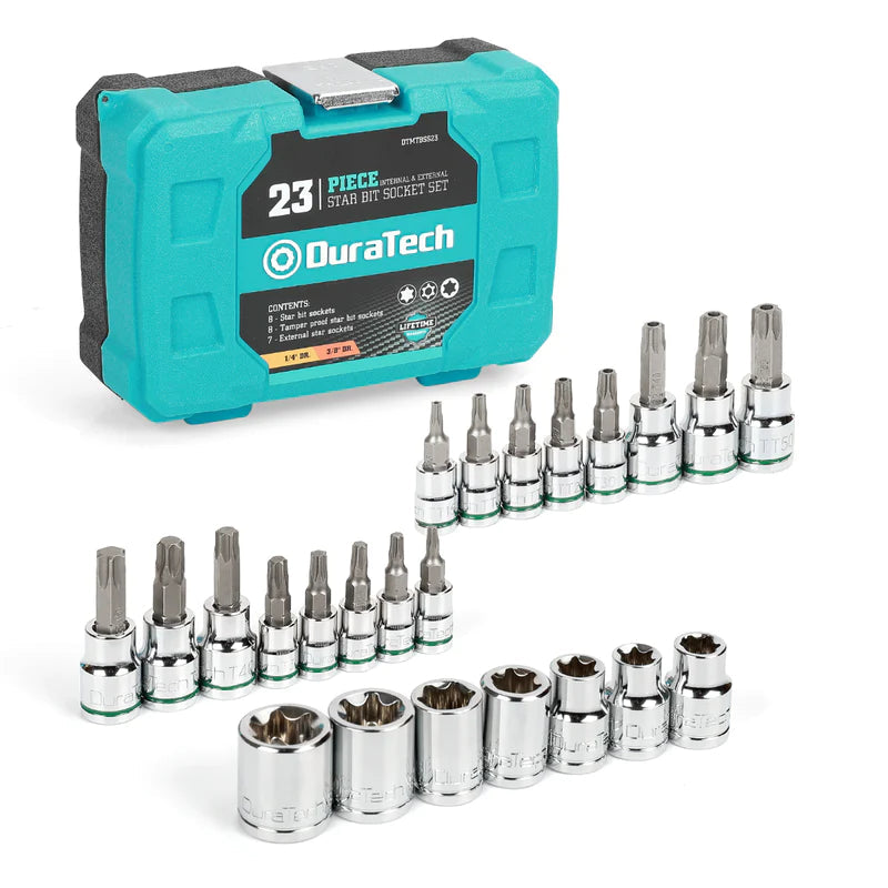 DURATECH 23-Piece Internal & External Star Bit Socket Set DTMTBSS23