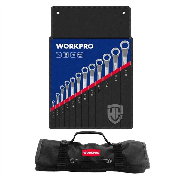 WORKPRO 12PCÂ DOUBLE RING SPANNER SET