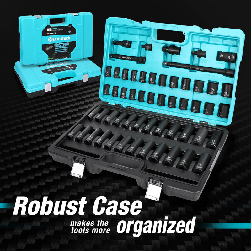 DURATECH 55-Piece 1/2" Impact Socket Set