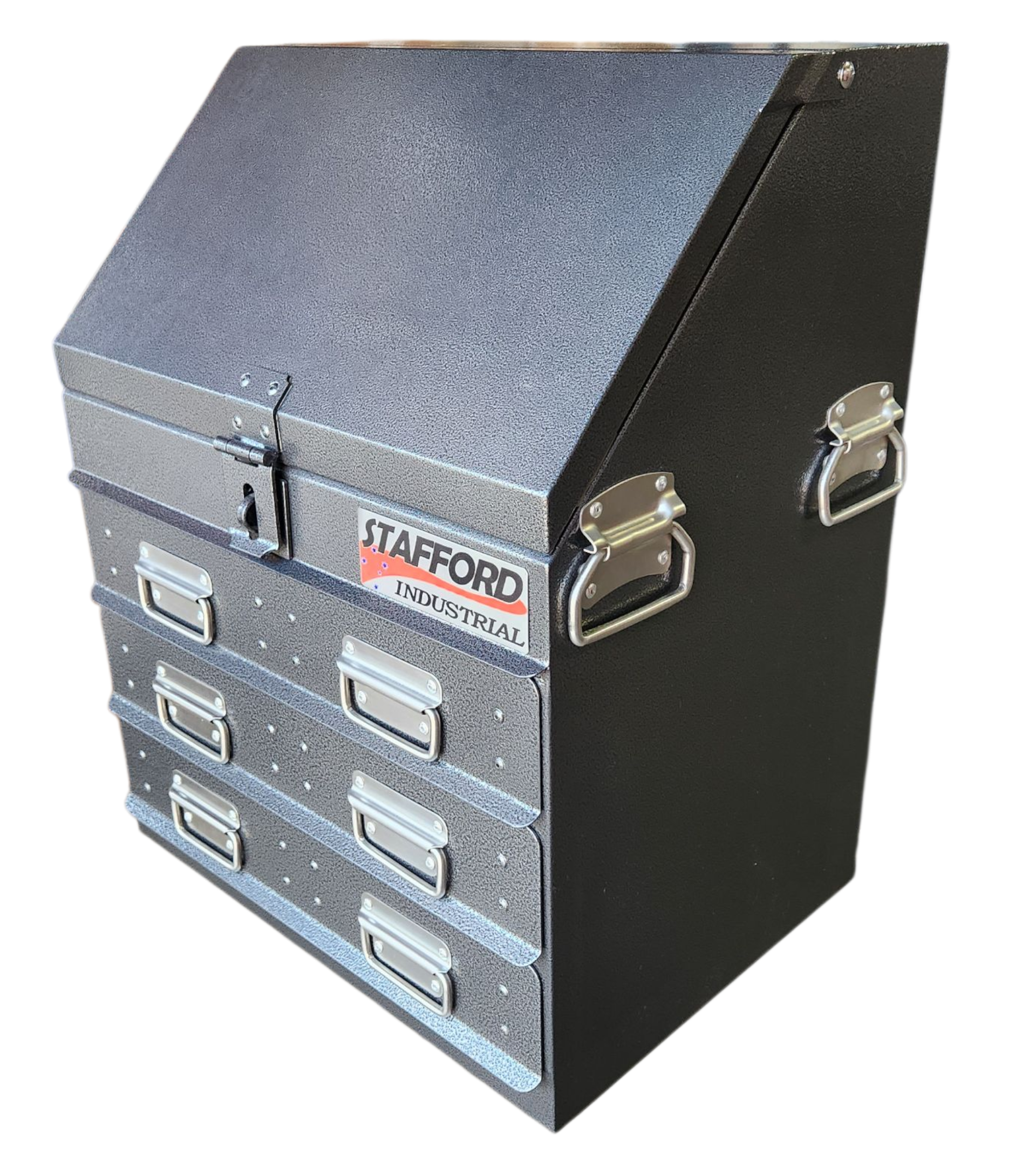 STAFFORD INDUSTRIAL TC550 SERIES UTE BOX 3 DR BLACK UTE BOX ANGLED