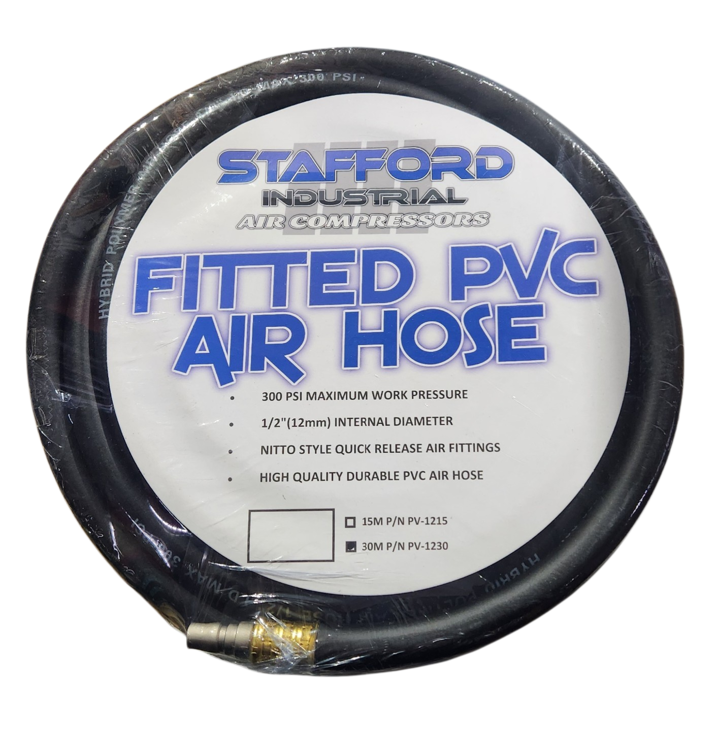 STAFFORD AIR HOSE 30MT X 1/2" 40SH/PM NITTO STYLE ONE TOUCH FITTINGS
