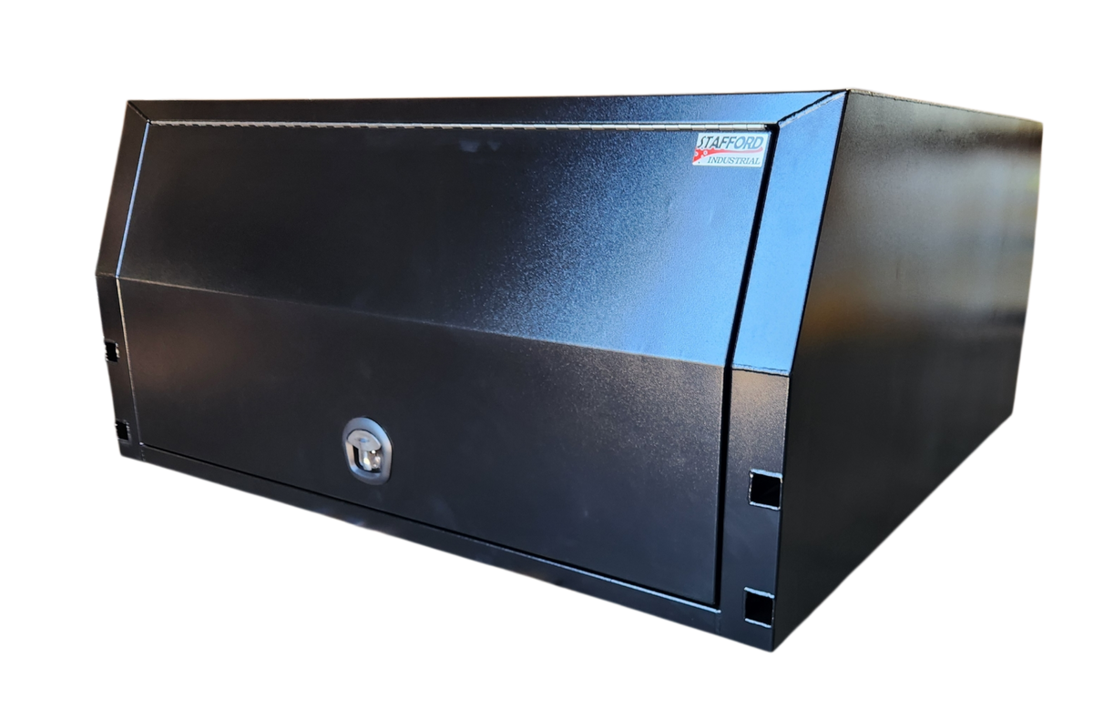 STAFFORD INDUSTRIAL CANOPY WITH 1/4 DOGBOX 3 DOOR BLACK 1800 x 1780 x 860MM 3MM