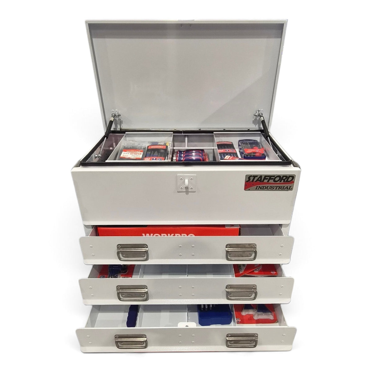 WORKPRO 375PCE TOOLKIT WITH 700MM WHITE TOOL BOX