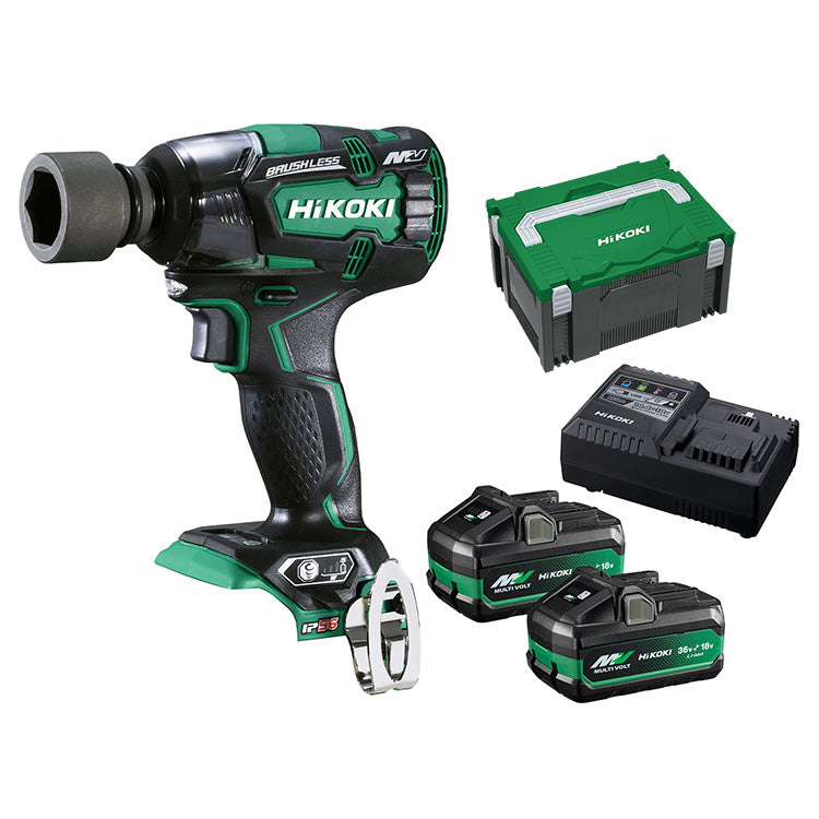 Hikoki 36V BRUSHLESS 1,050Nm Mid Torque 12.7mm (1/2") Impact Wrench Kit: