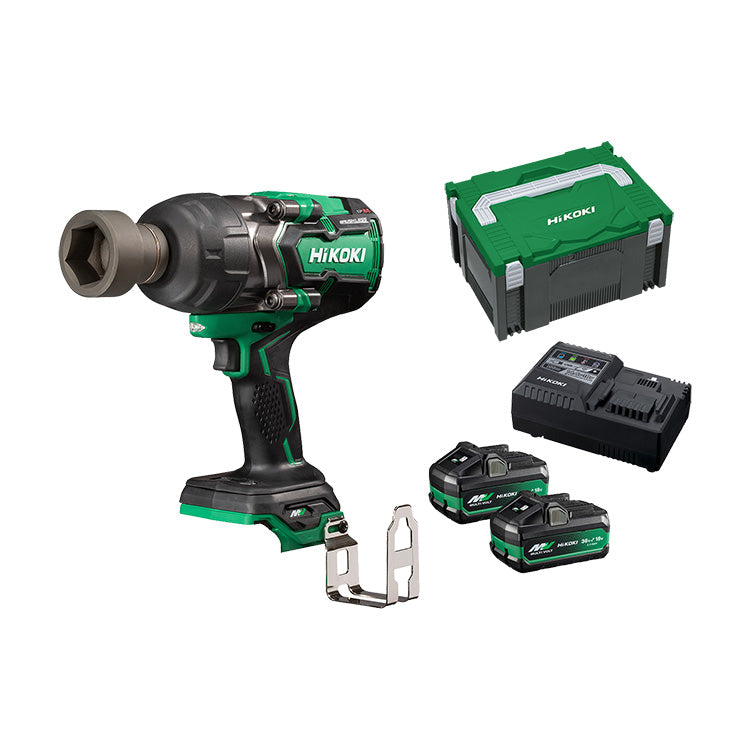 Hikoki 36V BRUSHLESS 2,400Nm High Torque 19mm (3/4") Impact Wrench Kit: