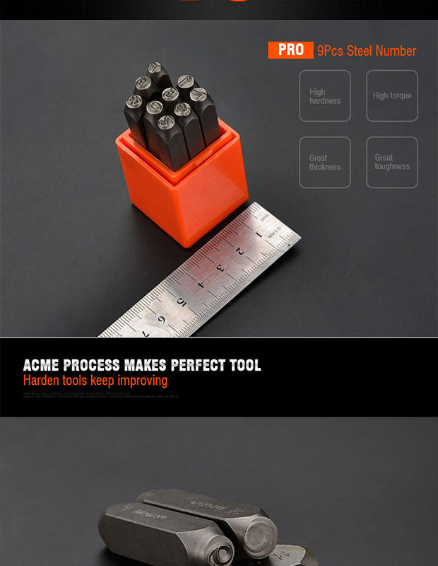HARDEN 6MM 9PCE NUMBER CHISEL SET