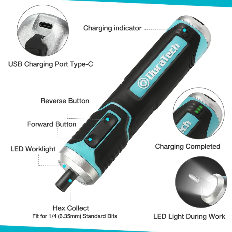 DURATECH 41pc 3.6V Li-ion Rechargeable Screwdriver Set DT105020