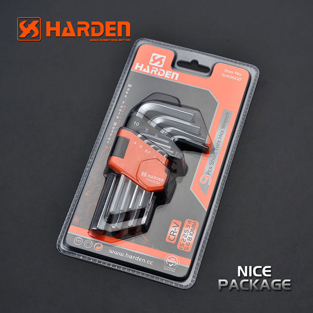 HARDEN 9 PCE MEDIUM HEX KEY WRENCH