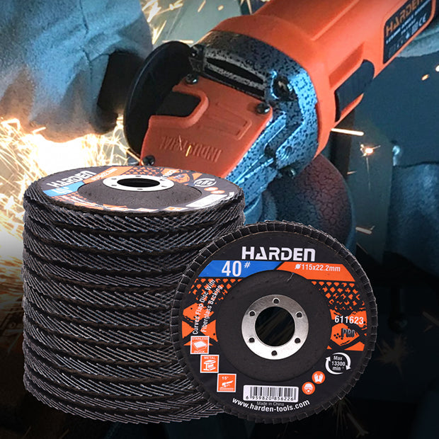 HARDEN 115x22.2MMx40# FLAP DISC W/FIBERGLASS BACK