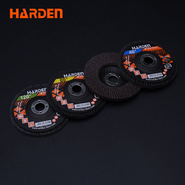 HARDEN 100x16MMx80# CURVED FLAP DISC W/FIBERGLASS BACK