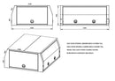 STAFFORD INDUSTRIAL UTE CANOPY 2100MM X 1780MM X 860MM ALU CHECKER PLATE 3 DOOR 3MM
