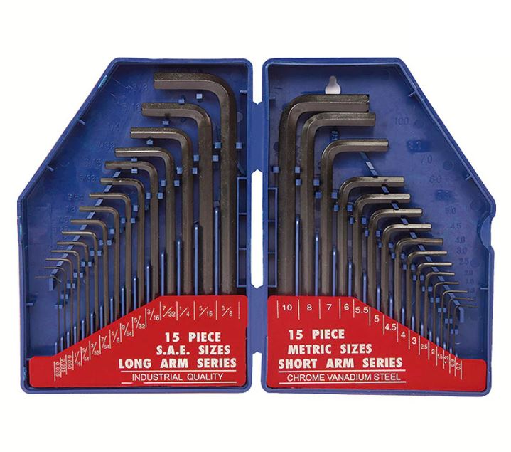 WORKPRO 30PCE LONG ARM HEX KET SET (METRIC&SAE)