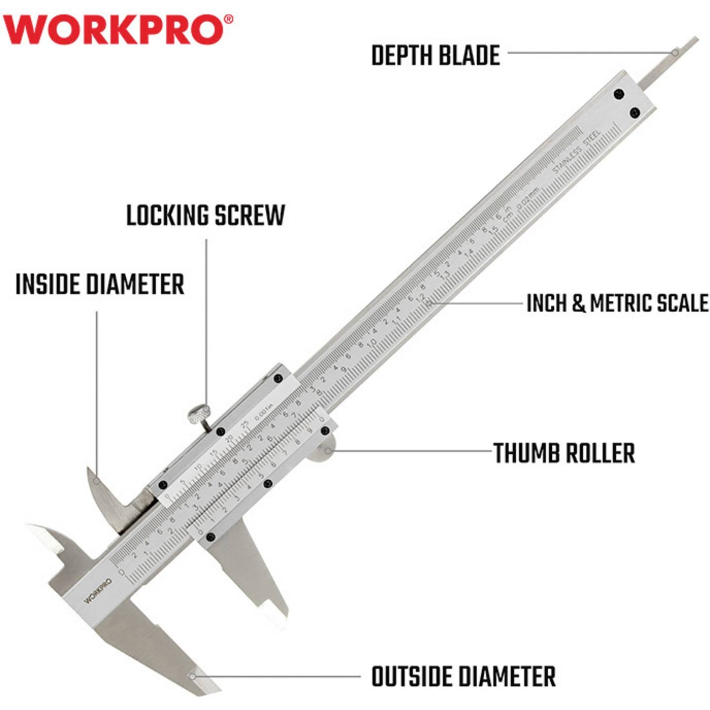 WORKPRO 150MM/6" VERNIER CALIPER