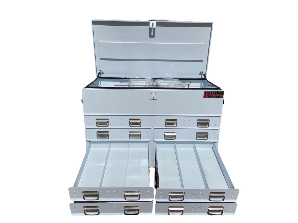 STAFFORD INDUSTRIAL WHITE 1100MM 8 DRAWER UTE BOX