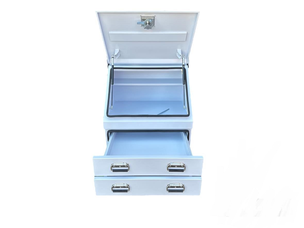 STAFFORD INDUSTRIAL TC700 SERIES 2 DRAWER LARGE ANGLED WHITE TOOL BOX
