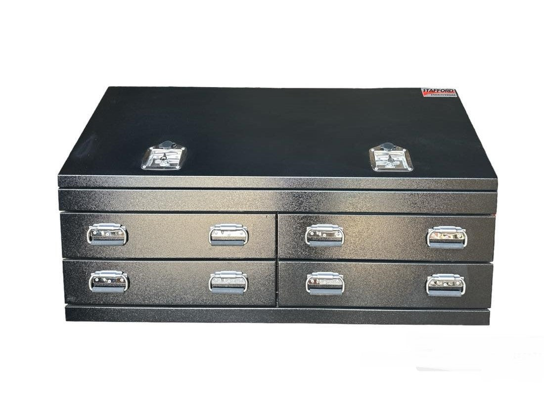 STAFFORD INDUSTRIAL 4 DRAWER 1300MM ANGLED BLACK TOOL BOX