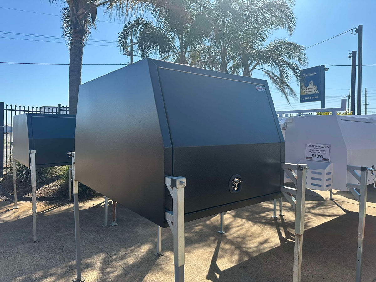 STAFFORD INDUSTRIAL UTE CANOPY 1200MM X 1780MM X 1000MM ALU BLACK 2 DOOR 3MM