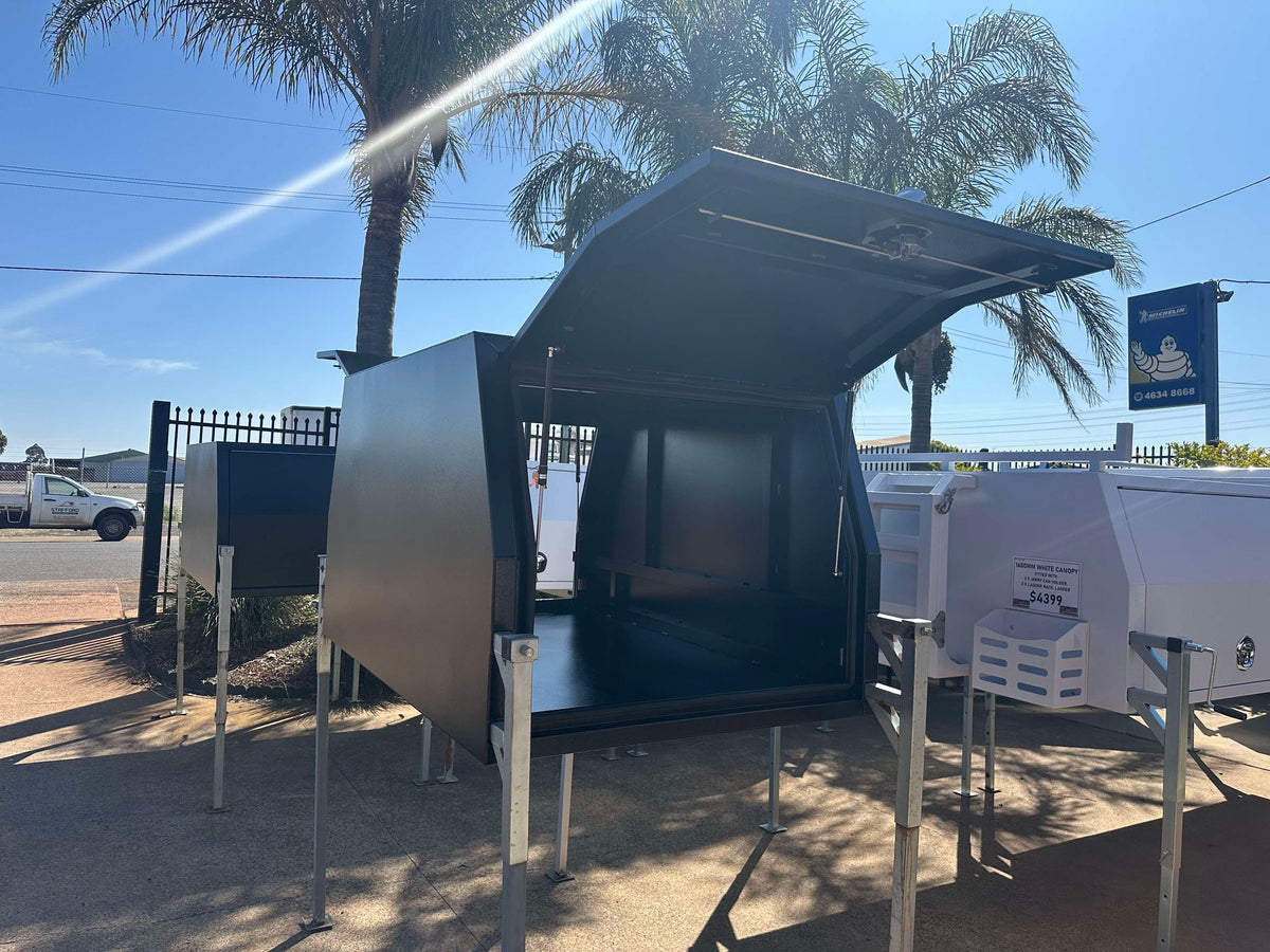 STAFFORD INDUSTRIAL UTE CANOPY 1200MM X 1780MM X 1000MM ALU BLACK 2 DOOR 3MM
