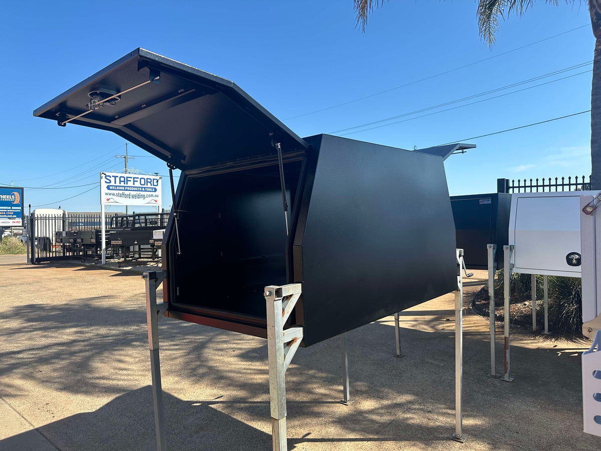 STAFFORD INDUSTRIAL UTE CANOPY 1200MM X 1780MM X 1000MM ALU BLACK 2 DOOR 3MM