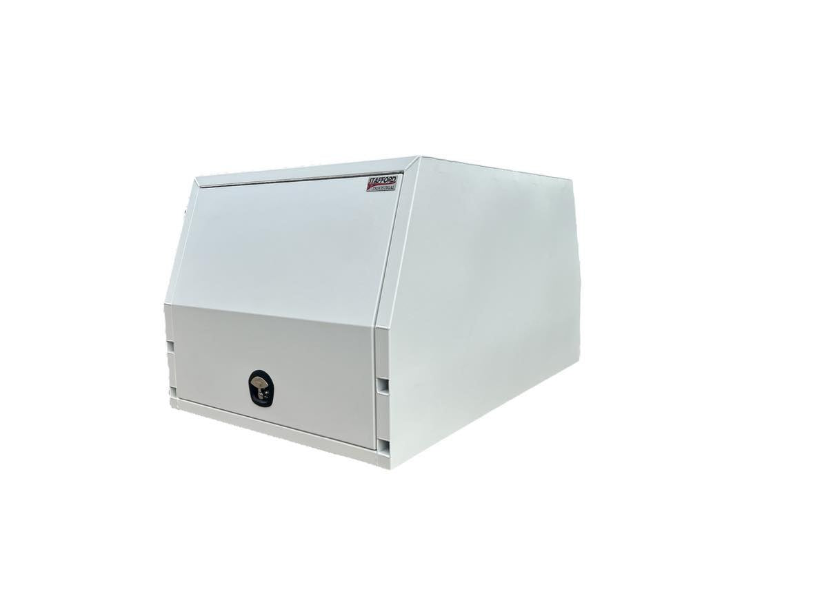 STAFFORD INDUSTRIAL UTE CANOPY 1200MM X 1780MM X 1000MM ALU WHITE 2 DOOR 3MM THICK