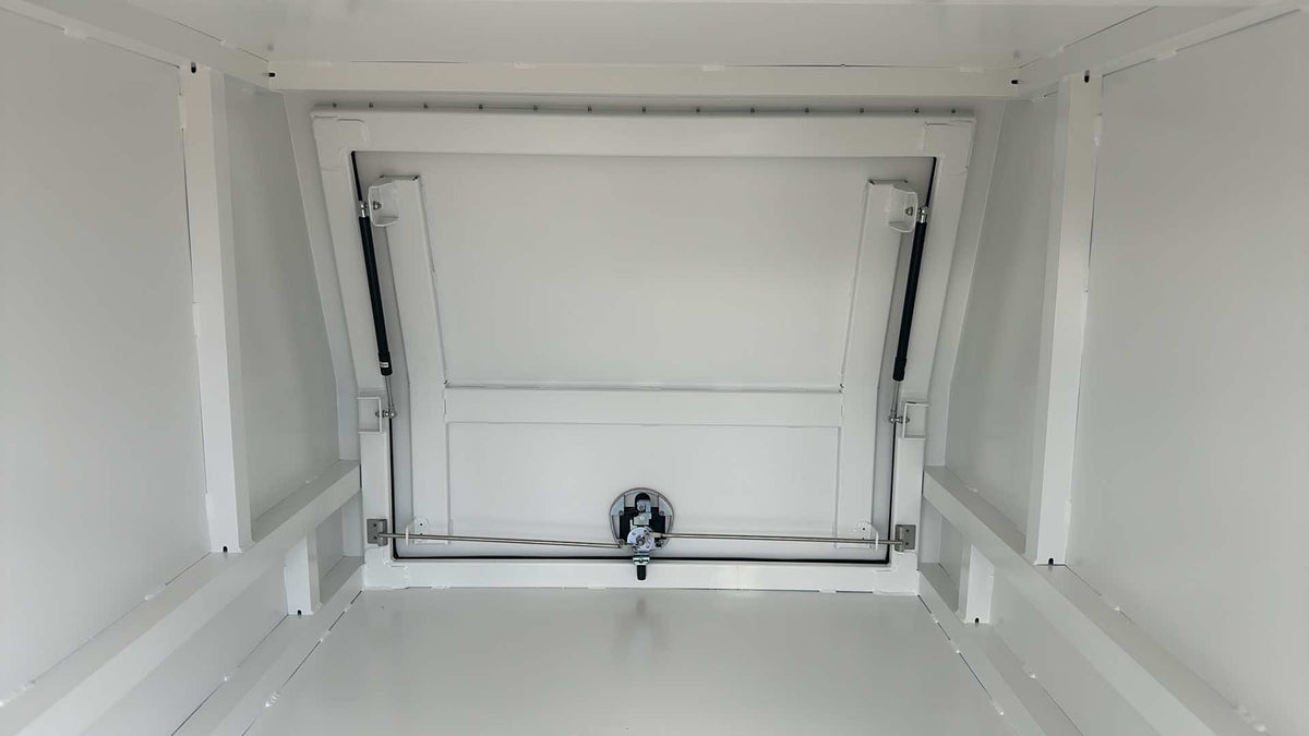 STAFFORD INDUSTRIAL UTE CANOPY 1200MM X 1780MM X 1000MM ALU WHITE 2 DOOR 3MM THICK
