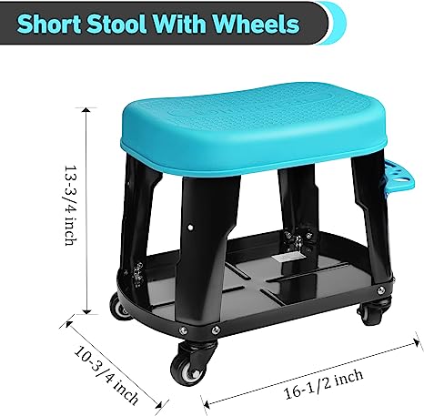 DURATECH rolling creeper stool with toll tray storage