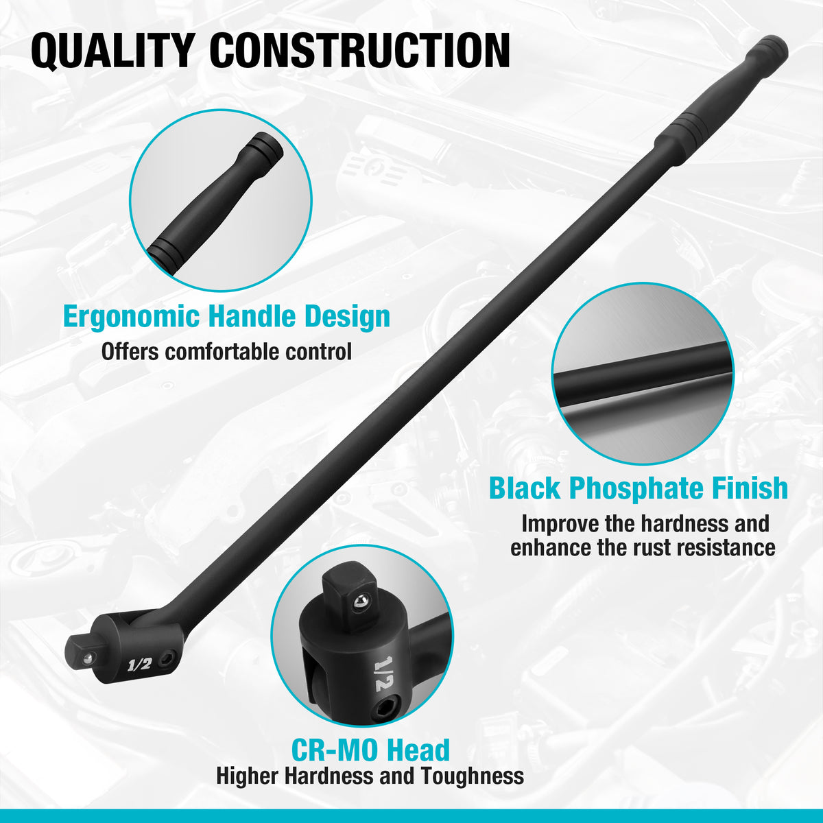 DURATECH 1/2" 24"" HEAVY DUTY BREAKER BAR