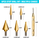 DuraTech 6PC step drill bit and automatic center punch set with tough case small