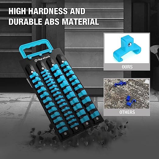 DURATECH 48-pieces Portable socket organizer tray blue