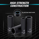 DURATECH 16-Piece  1/2" Drive Metric Deep Impact Socket Set