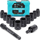 DURATECH 12-Piece 1/2" Drive Metric  Impact Sockets Set