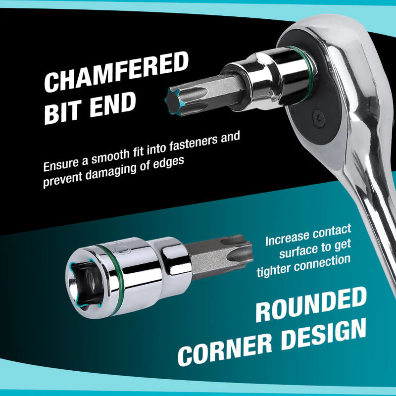 DURATECH 21-Piece Star & Hex  Bit Socket Set