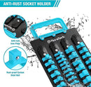 DURATECH 48-pieces Portable socket organizer tray blue