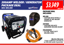 STAFFORD WELDER 200AMP WELDER GENERATOR (BONUS ADF300S HELMET AND HDLEADS6X4)